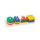 Wooden Sorting Stacking Toy Shape Color Recognition Blocks for Preschool Toy Four Pillar
