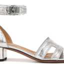Franco Sarto womens Nora Ankle Strap Low Block Heel SandalHeeled Sandal (9.5, Silver Metallic)
