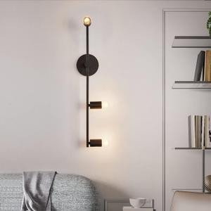 Yenigy Bedroom Wall Sconces, 3 Lights Matte Black Vintage Lighting, Modern Wall Mounted Lights, Porch Hallway Wall Lamp for Living Room Bedroom Bathroom Mirror (E26 Base)