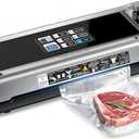 90KPa Portable Vacuum Sealer Machine for Food, One-Touch Open Lid, Detachable & Easy to Clean, Vertical Placement Saves Space, Powerful Suction for Freezer Bags & Food Storage(Black Silver)