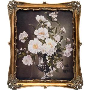 8x10 Vintage Picture Frame, Antique Bronze Gold Ornate Photo Frame for Wall Hanging or Tabletop Display, Decorative Floral Design Retro Home Decor, Photo Gallery Art