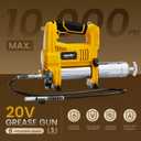 Mellif Power Grease Gun Compatible with Dewalt 20v Max Battery (Tool Only), 10,000 PSI, Brushless Electric Grease Pump, 5 Variable Speed, 14OZ Capacity, 30" Hose, Safety Lock, Low-Voltage Protection