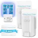 Fly Trap lndoor, 2 Pack Plug-in Insect Trap with 6 Refills, Fruit Fly Trap for Indoors, Gnat Killer for Flies, Mosquitoes, Moths & Other Flying Bugs