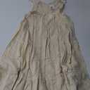 PRETTYGARDEN Women's Summer Flowy Maxi Dress Casual Cap Sleeve V Neck Smocked Beach Sundress (Solid Beige,Small)