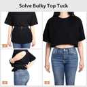JASGOOD Crop Top Tuck Waist Band for T-Shirts Adjustable Sweater Tuck Band Belt Elastic Belts for Women 2 Pack