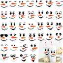 3 x 36pcs Snowman Face Stickers for Crafts Cute Christmas Ornaments Vinyl Snow Man Face Decals Xmas Winter Holiday Stickers for Window Glass Cups Balls Jars Wall Party Supplies Home Decoration(snow36)