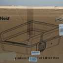 XXXL Stainless Steel Litter Box, 28.1'' Metal Cat Litter Box for Big Cats & Multi-Cat Homes, Low Entry, High Sides, Easy Clean