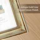 8x10 Picture Frame Vintage Retro Picture Frames with Antique Green Gold Edge Line 8 by 10 Photo Frame Wall Hang Tabletop Display Christmas Birthday Gifts for Women Mom Grandma