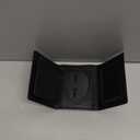 RFID Genuine Leather Trifold Badge Holder Wallet Black, Police Badge Holder