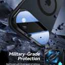 [Upgraded Full Camera Protection] for iPhone Air Case with Camera Cover Stand [Fit for MagSafe][10FT Mil-Grade Protection] Translucent Magnetic Phone Cover for iPhone 17 Air Case, Black