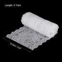 MECCANIXITY 6 Inch Wide 5 Yard Lace Ribbon Floral Pattern White Lace Trim Ribbon for Sewing Making, and DIY Crafts, Gift Wrapping, Bouquets, Wedding Decor
