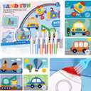 Colorful Sand Art Kit Crafts for Kids Ages 4-8- 12 Colored Sands, 16 Vehicles Sand Art Pictures - DIY Crafts Set for Girls and BoysArts and Crafts for Kids Ages 8-12