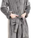 Doctor Unicorn Boys Soft Hooded Bathrobe Kids Warm Gamer Fleece Robe Sleepwear (12-13 Years, Gray)
