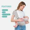 Baby Carrier - Ergonomic, Cozy and Lightweight Carrier for 0-36 Months, Effortless to Put On, Ideal for Hands-Free Parenting,Lightweight and Travel-Friendly Newborn Baby Carrier-Light Grey