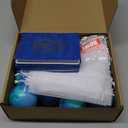 Maitys 144 Pcs Travel Party Earth Stress Balls, Airplane Keychain, Passport Book with Assorted Travel Stickers for Scrapbooks, Organza Bags for Adults Adventure Theme Party Supplies