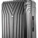 InUSA VASTY Luggage with Spinner Wheels | Durable Lightweight Hardside Suitcase, Travel Bag with Handle and Trolley, 28-Inch Large Checked Luggage | Black