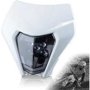 Dirt Bike Headlight Dirtbike LED Headlights Kit Motorcycle Head Lamp Light Kit Universal for Most Dirt Pit Enduro Bike Motorcycle Headlamp Frontlight for ATV White
