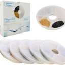 12 Pack Replacement Filters Compatible with Catit Flower Fountain/Stainless Steel, No Plastic Case, 40% More Activated Carbon, Dual-Action Design