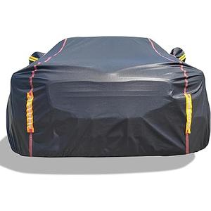 Car Cover Waterproof All Weather, 6 Layers XXL Full Exterior Covers with Zipper Cotton, Mirror Pocket. Outdoor Car Cover UV Snow Rain Wind Dust All Weather Outdoor Protection for Sedan (196-210 inch) (Black, XXL)