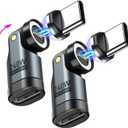 USB C Magnetic Adapter PD 240W(2Pack), 9PIN USB C 90 Degree Adapter/C Right Angle Adapters/360 &180 Degree C to C Adapters for 1Phone 17/16/15, Ma-Book Pro/1Pad Series, Samsung Galaxy, Tablet, Laptop