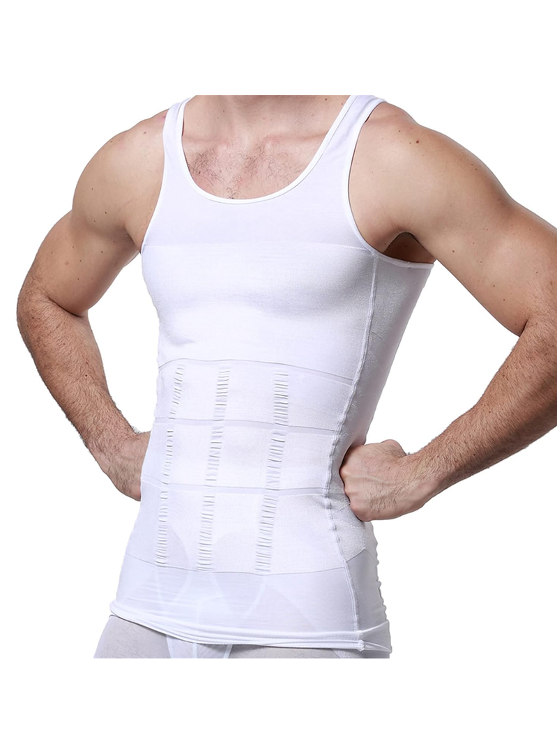 GKVK Mens Slimming Body Shaper Vest Shirt Abs Abdomen Slim Small