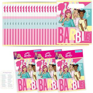 Unique Barbie Party Bags - Barbie Party Decorations - 24 Goodie Bags, Checklist - 24 Guests - Birthday Decorations