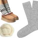 Uggsly Socks Womens Rib Knit Slouchy Fuzzy Scrunch Crew Sock Compatible With Uggs Boots 2025 Fashion Fall Winter Cute Soft Socks