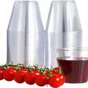 TT 100 Pack 9oz Disposable Plastic Cups - Clear Drinking Glasses, Party Cups for Wedding, Picnic, Travel, Camping & Events