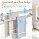 Double Towel Bar,Towel Rack for Bathroom Stainless Steel Wall-Mounted Bathroom Hardware Accessories Brushed Nickel 24 Inch