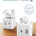BeaSaf 36W for Apple Charging Block with Built-in Watch Charger, Foldable PD Fast Charger Block for iPhone, Dual Ports Wall Charger Compatible with Apple Watch iPhone AirPods (White)