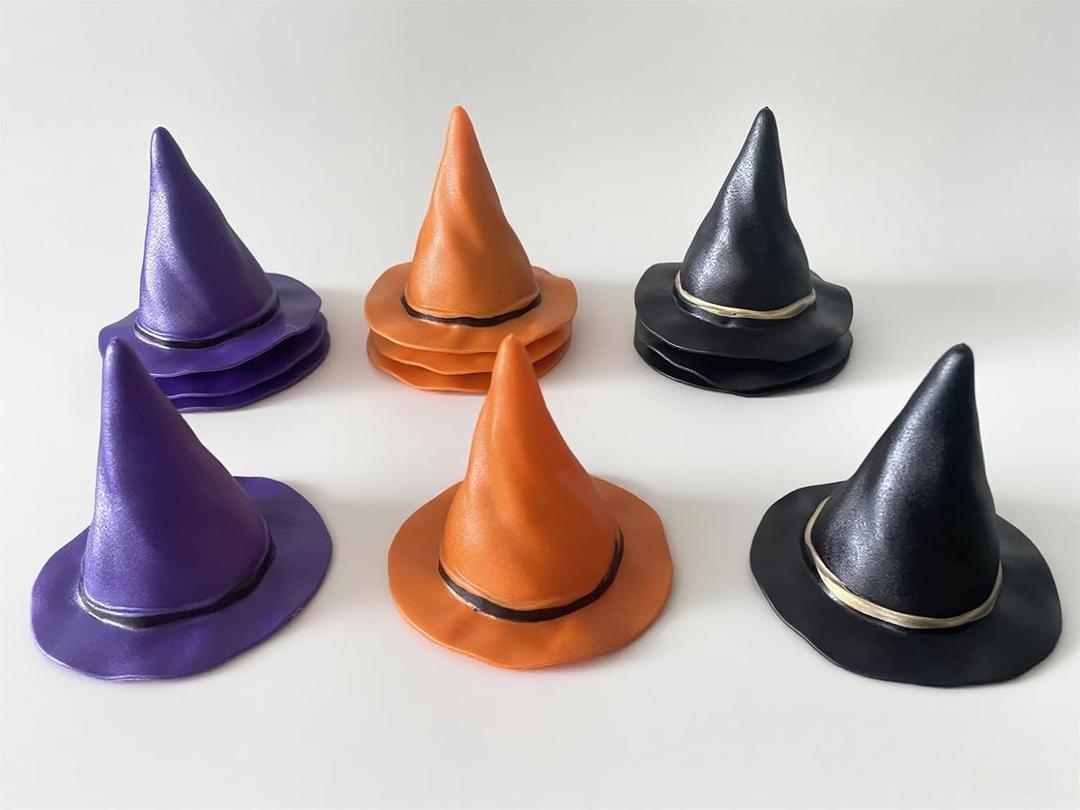 12 Pack Mini Witch Hats - Halloween Wine Bottle Cover, Alcohol Accessories, Tiny Witch Hats for Wine & Beverage Bottles, Halloween Party Decorations