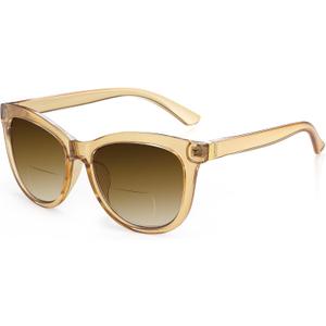 EASY READ Bifocal Reading Sunglasses for WomenFashion Sun Readers UV400 Protection(Magnification 1.00,Yellow)