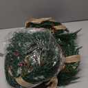 Hotop 12 Set Mini Wreaths for Kitchen Cabinet 12 Inch Small Christmas Wreath with Burlap Ribbon Red Berry and Eucalyptus Leaves for Xmas Window Front Door Fireplace Chair Farmhouse Hanging Decor