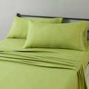 Amazon Basics Lightweight Microfiber 4-Piece Bed Sheet Set, Oliver Light, Solid, King