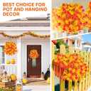 4 x 2PCS Artificial Hanging Flowers Outdoors Fake mums Plants Garden Home Decoration Fall Decor Morning Glory for Outside Planter Front Porch Patio Indoor Home Wedding Garden Porch Window Decoration