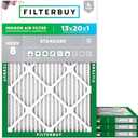 Filterbuy 13x20x1 Air Filter MERV 8 Dust & Allergy Defense (4-Pack) | Electrostatic Pleated HVAC AC Furnace Filters Replacement, Made in USA (Actual Size: 12.88 x 19.88 x 0.75)