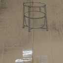 danpinera Round Side Table with Fabric Storage Basket, Metal Side Small Bedside Table Nightstand with Removable Tray Top for Living Room, Bedroom, Nursery, Laundry, Pink