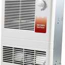 9815WH High-Capacity Wall-Mounted Electric Heater with Built-In Adjustable Thermostat and Silent Motor Delivers 1500W,120/240V Voltage Suitable for Kitchen,Bedroom,Living Room, Corridor, White