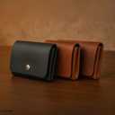 Handcrafted Leather Wallet  Double Pouch, Slim Design | Minimalist Front Pocket Wallet for Men & Women | Canadian Brand | Classic Rectangular Card Holder, Money Organizer, ID Case (Midnight Noir)