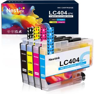 LC404 4 Pack High Yield Compatible Ink Cartridges Replacement for Brother LC 404 LC-404 LC404BK to Use with MFC-J1205W MFC-J1215W (4-Pack, Black Cyan Magenta Yellow)