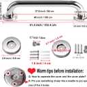 2 Pack 40 Inch Shower Grab Bar, iMomwee SUS304 Stainless Steel Bathroom Grab Bar Handle, Bathroom Shower Balance Bar,Safety Hand Rail Support,Handicap Elderly Senior Assist Bath Handle(1.25" Diameter)