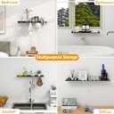 Black Key Holder for Wall, Decorative Wall Mounted Mail Organizer and Key Hanger with Tray, Key Holder with 7 Hook, for Doorway, Hallway, Living Room, Kitchen, Office