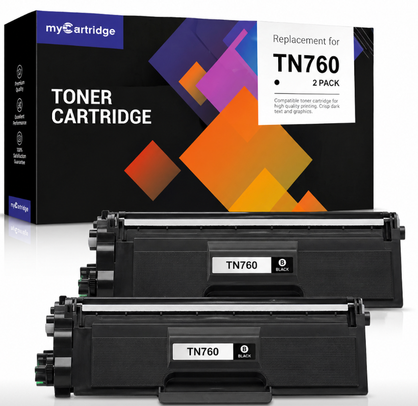 TN760 TN760 2 Pack Compatible with Brother Toner tn730/tn760 Replacement for tn760 Toner for Brother Printer MFCL2710DW MFCL2750DW DCPL2550DW HLL2370DW Printer