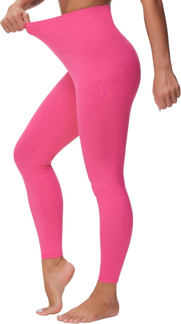 Dragon Fit Compression Yoga Pants with Inner Pockets in High Waist Athletic Pants Tummy Control Stretch Workout Yoga Legging (Pink, XL)