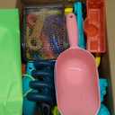 Beach Sand Toys for Kids,Sand toys with 2 Collapsible Beach Bucket,2 Beach Sifter Shovel,Sand Shovel Set,Sand Castle Kit,Sea Animal Molds,Diving Gem Pool Toy,Mesh Bag Travel Toys for Toddler 3-10