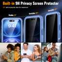 360 Protection Magnetic for iPhone 16 Case Built-in 9H Privacy Screen Protector & Metal Stand[Fit for Magsafe][Anti-Spy][Lens Protector] Heavy Duty Shockproof Phone Case for iPhone 16(Blue)