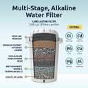 Invigorated Water pH Recharge Glass Alkaline Water Dispenser Filter System - Countertop Purifier Pitcher for Home and Office - High pH Pure Drinking Water Filtration - 36 Cups (Bamboo Classic Set)