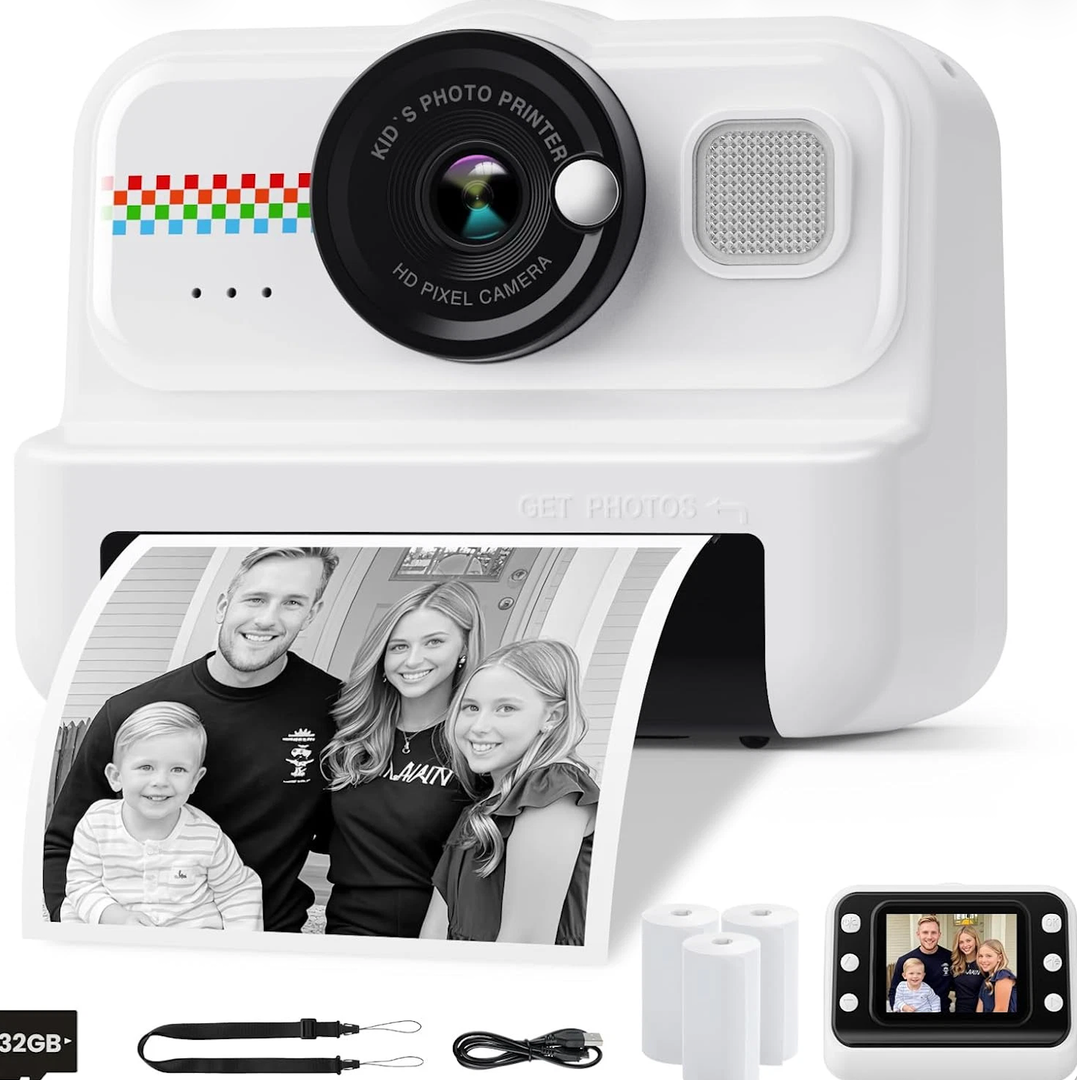 Himont Kids Camera Instant Print, 1080P Instant Print Camera for Kids with 32GB