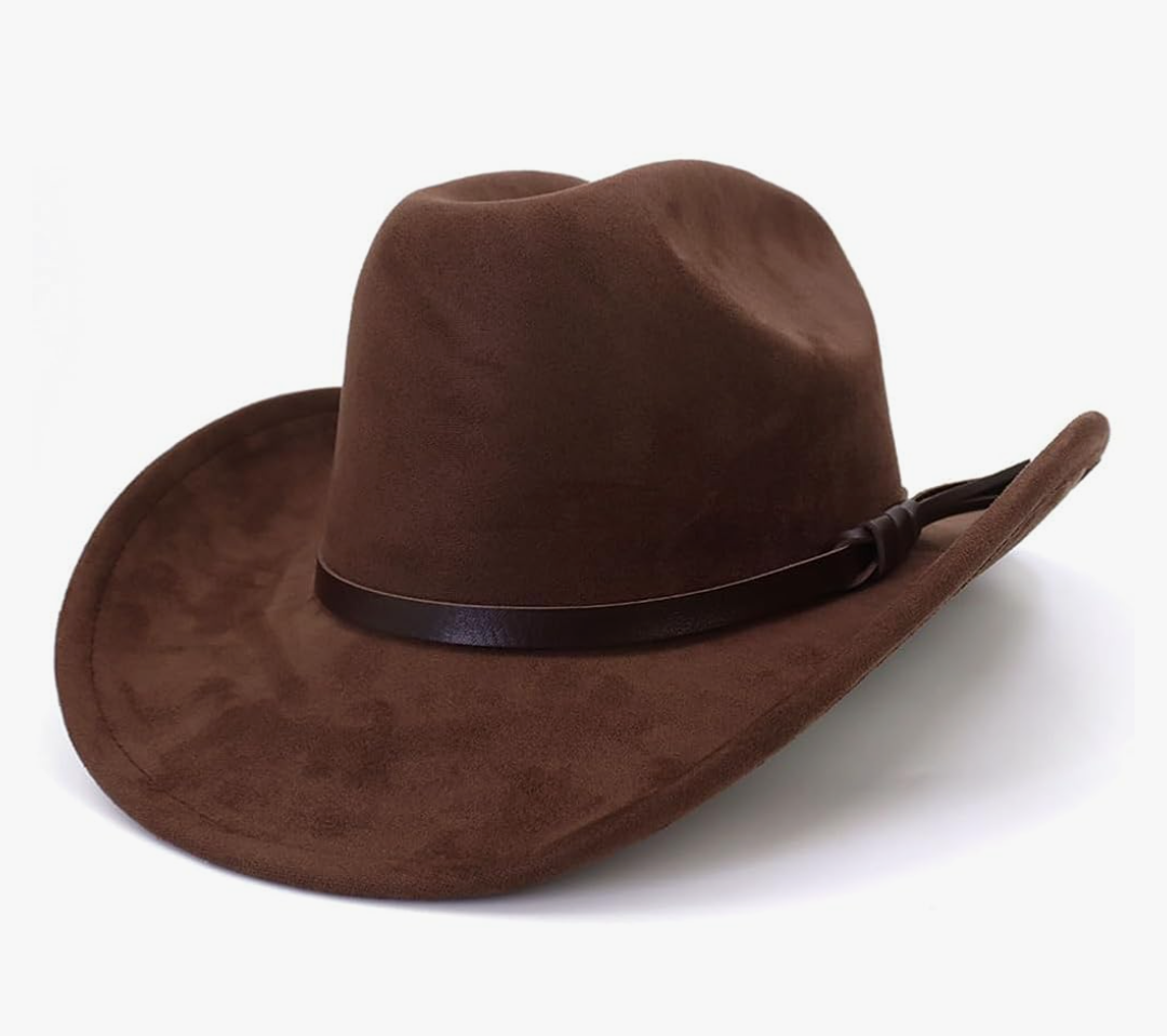 Cowboy Hat for Women Men, Wide Brim Classic Cowboy Cowgirl Hat for Outdoors, Felt Cattleman Western Cowboy Hats