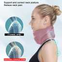 Neck Brace for Sleeping - Cervical Collar Relief Neck Pain and Neck Support Soft Foam Wraps Keep Vertebrae Stable for Relief of Cervical Spine Pressure for Women & Men Rose Pink Small Size